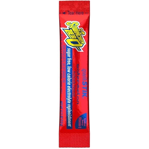 Sqwincher® Qwik Stik® ZERO 159060097, Watermelon Flavor Sports Drink Mix, 0.11 oz, Packet, 20 oz Yield, Powder Concentrate, Sugar Free