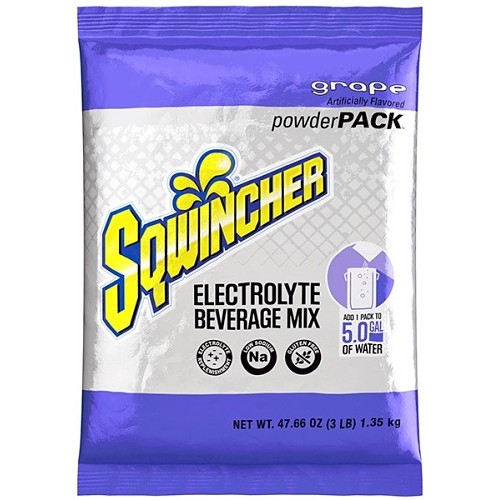 Sqwincher® 159016400, Mixed Berry Flavor Electrolyte Replenishment Drink, 47.66 oz, Packet, 5 gal Yield, Powder