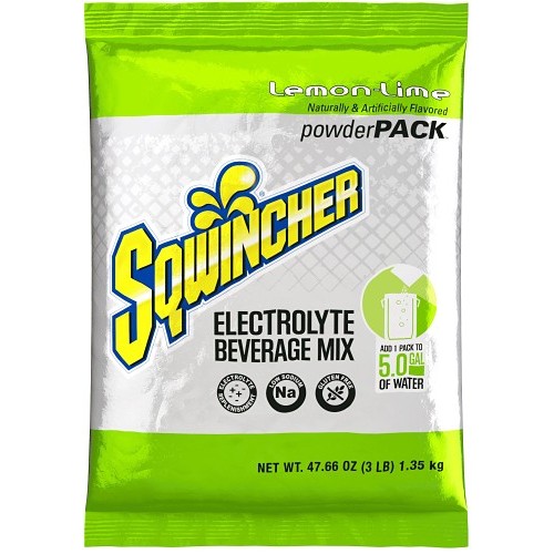 Sqwincher® 159016408 PowderPack™ Concentrate Hydration Sports Drink Mix, 47.66 oz Pack, 5 gal Yield, Powder Form, Lemon Lime