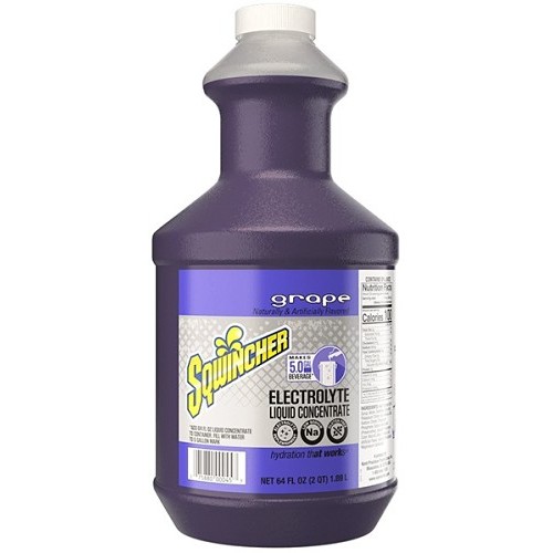 Sqwincher® 159030322 Original Concentrate Hydration Sports Drink Mix, 64 fl-oz Bottle, 5 gal Yield, Liquid Form, Grape