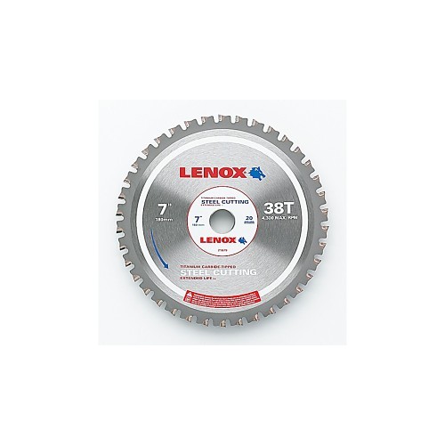 Stanley Black & Decker® Lenox® 21879ST700038CT Circular Saw Blade, 7 in Dia, 20 mm Arbor, Steel Blade, 38 Teeth