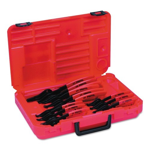 Stanley® Proto® 577-360B Plier Set, Convertible Retaining Ring Pliers, 12 Piece, 5-11/16 in, 5-3/4 in, 5-7/8 in, 7-1/8 in, 7-3/8 in Overall Length