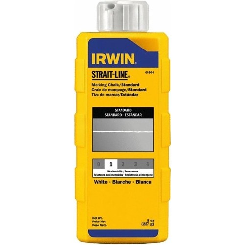 Irwin® Strait-Line® 64904 Standard Marking Chalk, White, 8 oz Capacity, Squeeze Bottle Package