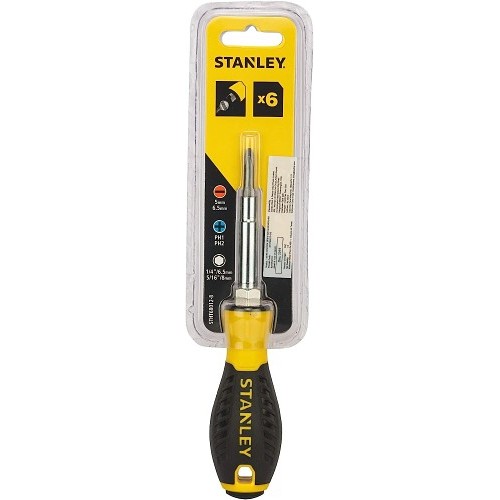 Stanley® Black & Decker 68-012 Quick Change 6-Way Screwdriver, Non-Slip Grip