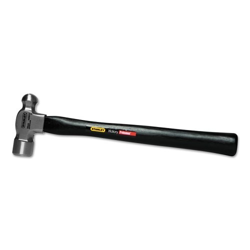 Stanley® 680-54-024 Ball Pein Hammer, 15-1/16 in Overall Length, 24 oz Head, High Carbon Steel Head, Hickory Handle