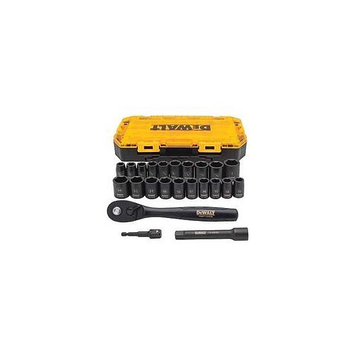 Stanley® DeWALT® 7522477 Socket Set, Metric, 6 Points, 1/2 in Drive, 23 Piece, Box