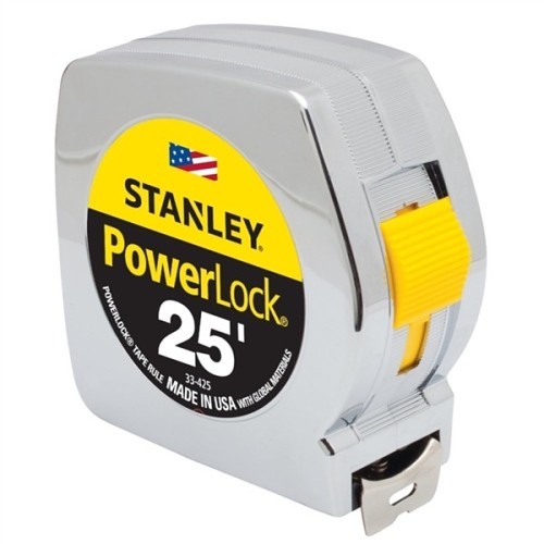 Stanley® Black & Decker 6145502 Measuring Tape, 25 ft Blade Length, 1 in Blade Width, Steel Blade