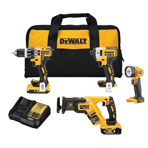 Stanley® Black & Decker Dewalt® DCK487D1M1 4-Tool Combo Kit, 20 V, 2 to 4 Ah Battery