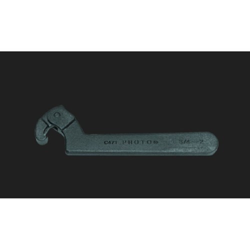 Stanley Black & Decker Proto® JC474A Hook Spanner Wrench, 4-1/2 to 6-1/4 in Wrench Opening, 12-1/8 in Overall Length, Federal GGG-W-665B Specifications Met, Alloy Steel, Black Oxide