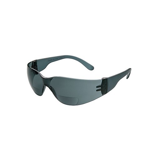 Bi-Focal Safety Glasses, Gray Lens, Gray Frame