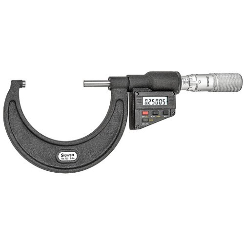 Starrett® 733XFLZ-3-CHARGEDREPAIR Electronic Micrometer, 2 - 3 in/50.8 - 76 mm, LCD