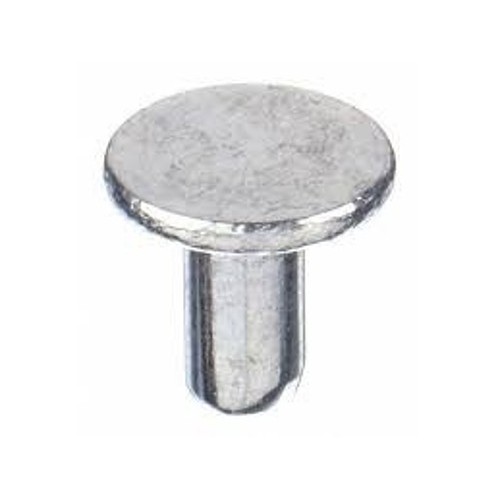 Solid Rivet, 5/8 in Diameter, 1-1/2 in Length, Flat Head, Steel