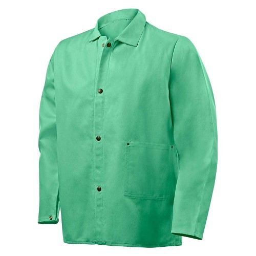 Steiner® 1030M Welding Jacket, Men, Medium, Cotton, Green, Resists: Flame