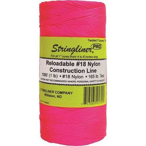 Stringliner 8765349 Construction Line, Nylon, Fluorescent Pink, #18 Dia