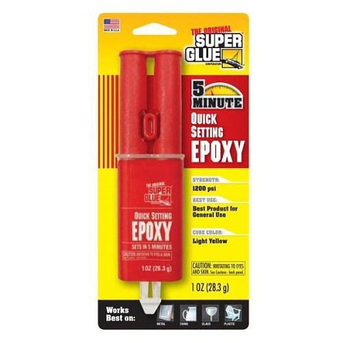 Super Glue Super Clean SY-QS12 Epoxy Adhesive, Quick Setting, 1 oz, Syringe, Green, 4 - 6 min Curing