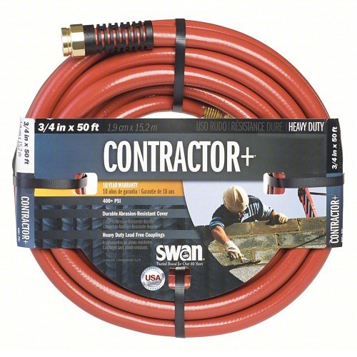 Swan® CSNCG34050 Water Hose, 3/4 in Nominal, 50 ft Length, 450 psi Working, Aluminum/PVC