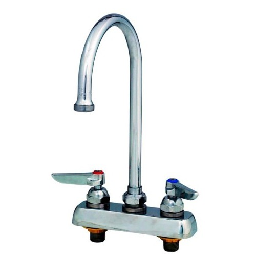 T&S Brass B-1141 Deck Mounted Faucet, Deck Mount, 4 in Center Distance, Lever