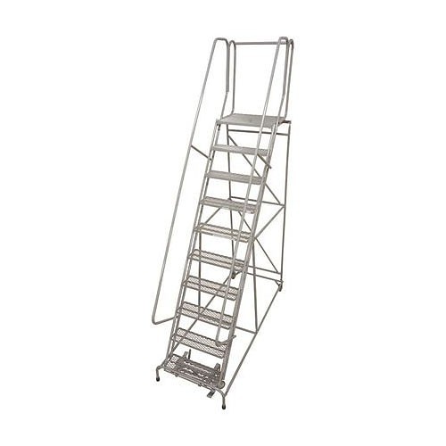 T97607336 Rolling Ladder, 12 ft Ladder Height, 450 lb Load, Steel, 12 Steps