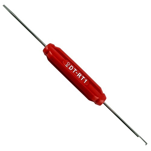 TE Connectivity DEUTSCH DT-RT1 Removal Tool, Multi-Use, For Use With: DEUTSCH DT Series, DTM Series, DTP Series, DRB Series, DTV Series, STRIKE Series, 20, 16, 12 ga, Plastic/Metal, Red
