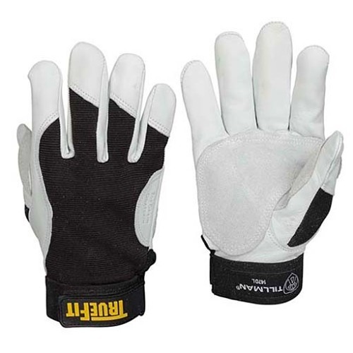 TILLMAN Tillman® 1470L Work Gloves, Mechanics Gloves, Large, #9, Goatskin, Black/Pearl, Resists: Abrasion