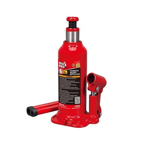 TORIN T90603B Bottle Jack, 6 ton Lifting, 8-1/4 in Minimum Lifting Height, 15-15/16 in Maximum Lifting Height