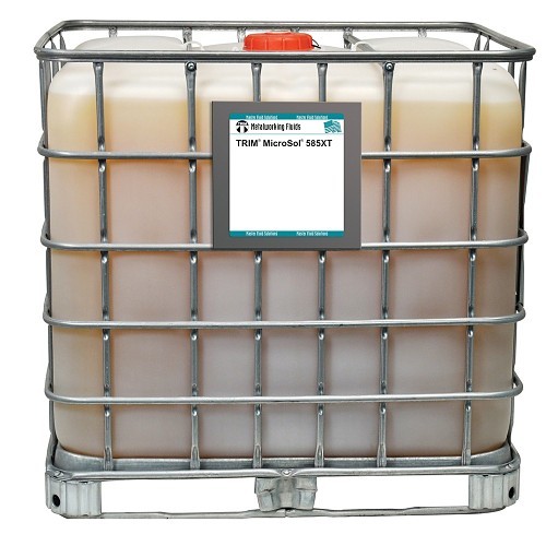 TRIM® MS585XT-270G MicroSol® 585XT High Lubricity Non-Chlorinated Semi-Synthetic Microemulsion Coolant, 270 gal Tote Bag, Mild Amine Odor/Scent, Liquid Form, Amber (Concentrate)/White Microemulsion (Working Solution)