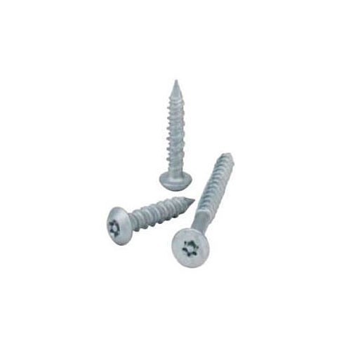 Concrete Screw, Imperial, 1/4 in, 1-1/4 in Overall Length, Flat, Tanner-Guard Corrosion Resistant Coating, 6-Lobe with Pin Drive