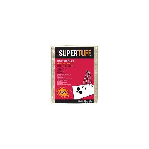 Trimaco SuperTuff™ 51123 Drop Cloth, 10 oz, 15 ft Length, 12 ft Width, Canvas