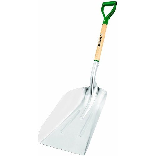 Truper® 31294 Scoop Shovel, 27 in Handle Length, 19-3/4 in Blade Length, 14-1/2 in Blade Width, Aluminum Blade