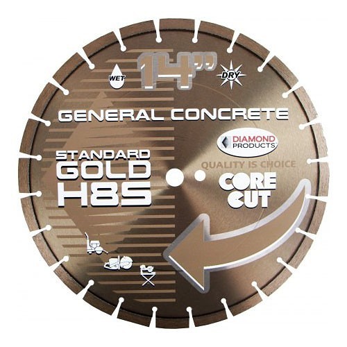 Diamond Products 57720 Standard Gold Diamond Blade, 14 in Blade Dia, 0.394 in Diamond Depth