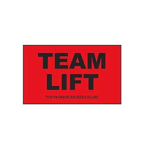 S-23125 Shipping Label, 3 in Height, 5 in Width, Team Lift Legend