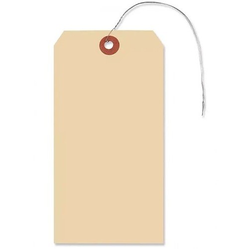 S-932PW Manila Shipping Tag, Paper, Galvanized Steel Wire