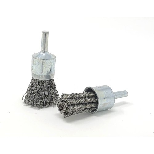 United Abrasives SAIT® 02713 End Brush, 3 in Brush Dia, Crimped Filament/Wire Type, 0.014 in Filament/Wire Diameter, Carbon Steel Fill, 3/4 in Trim Length