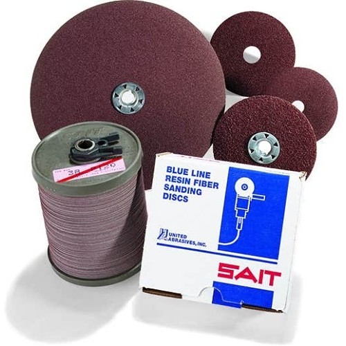 United Abrasives SAIT® 51080 Fiber Disc, 4-1/2 in Disc Dia, 7/8 in Center Hole, 80 Grit, Aluminum Oxide Abrasive