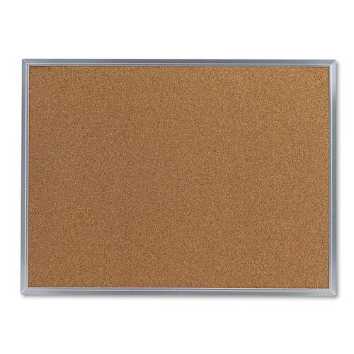 Universal® UNV43612 Bulletin Board, 1.18 in Height, 20.20 in Width, 26.22 in D, Cork Board, Silver/Brown Board