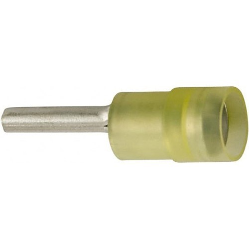 VALUE COLLECTION PTNYD5-13 Pin Terminal, 12-10 AWG Conductor, 2.8 mm Pin Dia, 14 mm Pin Length, Tin Plated Copper Terminal, Nylon Insulation, Yellow