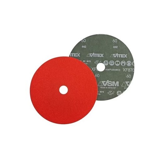 VSM Abrasives 150172 Fiber Disc, 2 in Disc Dia, 60 Grit, Ceramic Abrasive