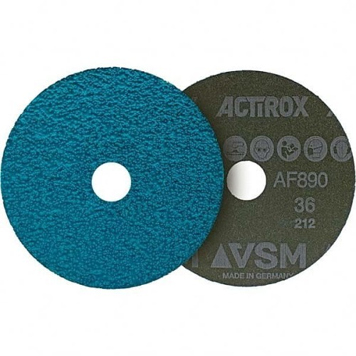 VSM 150335 Abrasive Disc, 5 in Disc Dia, 7/8 in Center Hole, 36 Grit, Very Coarse Grade, Ceramic Abrasive, Arbor Attachment