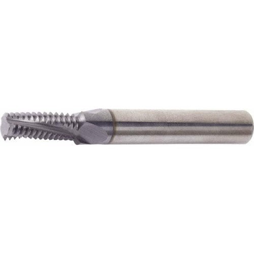 Vargus 80562 Helical Flute Thread Mill, 1/16-27, 1/8-27 Thread, NPT Thread, 2-1/2 in Overall Length, 3 Flutes, 1/4 in Shank Dia