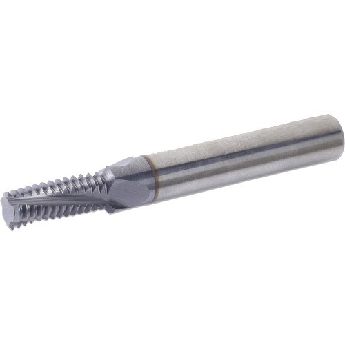 Vargus 80915 Helical Flute Thread Mill, M16-20 Thread, ISO Metric/M Coarse Thread, 3.268 in Overall Length, 4 Flutes, 12 mm Shank Dia