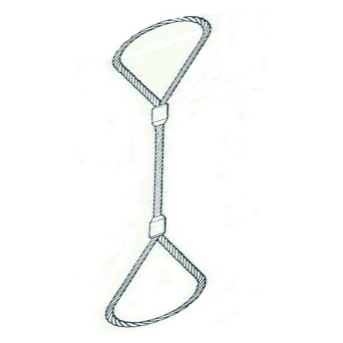 Volunteer 3/8X4IWRCSLING Wire Rope Sling, 3/8 in Wire Rope Dia, 4 ft Length