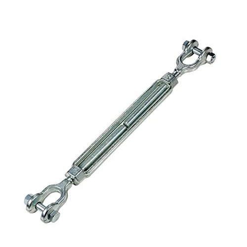 Volunteer 952506 Turnbuckle, Jaw/Jaw End/End, 3/8 in Thread Dia, Working Load: 1200 lb, 6 in Closed Length, 18-8 Stainless Steel