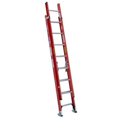 WERNER® D6220-2 Extension Ladder, 20 ft Overall Length, ANSI Code: A14.5-2007, 300 lb, Fiberglass
