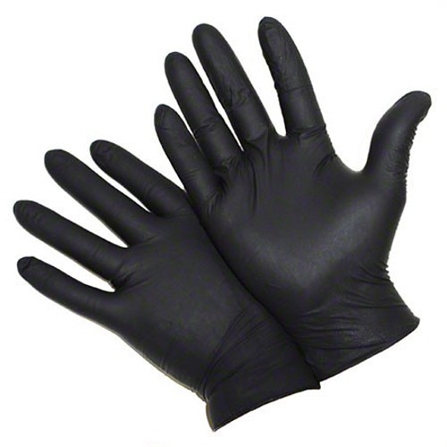 Liberty Glove 2016BK-XXL Disposable Gloves, 2X-Large, #11, Nitrile, Black, Powder Free, 6 mil Thickness