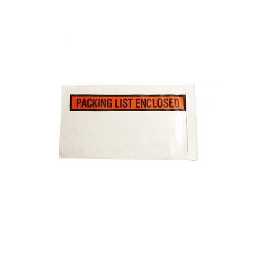 Envelope, 10 in Length, 5-1/2 in Width, LDPE, Clear/White