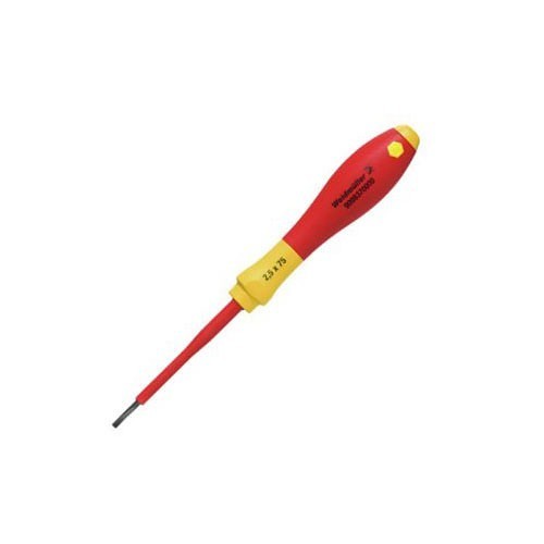 Weidmuller 900837 Screwdriver, Measurement System: Metric, 75 mm Blade Length, 2.5 mm Blade Width, Yes Insulated