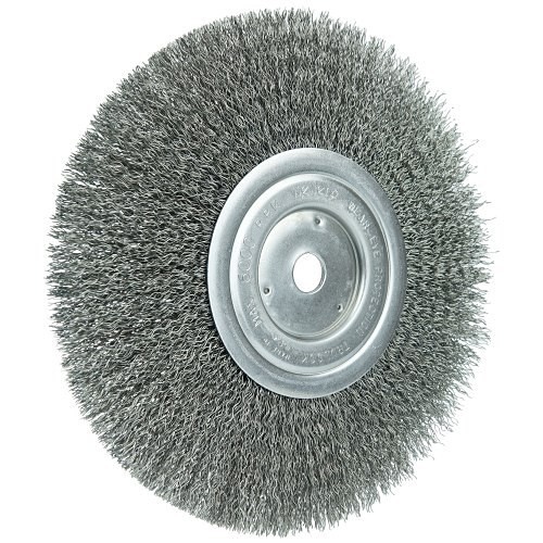 Weiler® 01175 Wire Wheel Brush, 8 in Brush Dia, 3/4 in Face Width, 0.014 in Filament/Wire Diameter, 5/8 in Arbor Hole