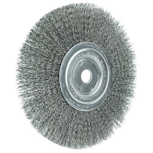 Weiler® 01178 Wire Wheel Brush, 8 in Brush Dia, 3/4 in Face Width, 0.014 in Filament/Wire Diameter, 3/4 in Arbor Hole