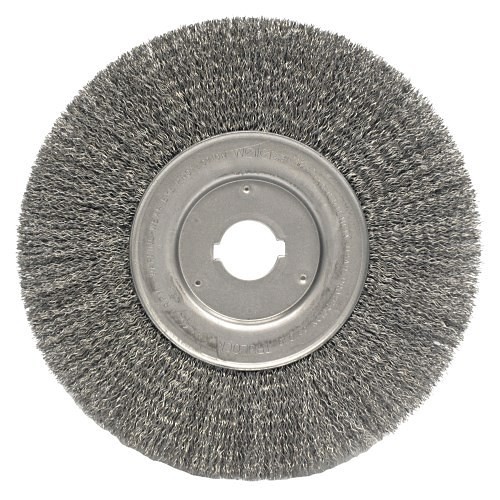 Weiler® 01259 Wire Wheel Brush, 10 in Brush Dia, 3/4 in Face Width, 0.014 in Filament/Wire Diameter, 1-1/4 in Arbor Hole