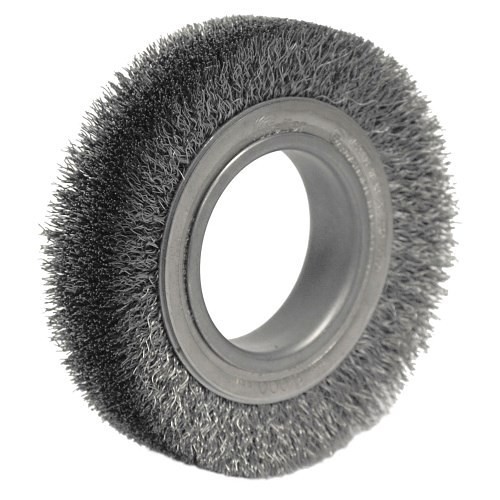 Weiler® 06020 Wire Wheel Brush, 4-1/2 in Brush Dia, 15/16 in Face Width, 0.0118 in Filament/Wire Diameter, 2 in Arbor Hole